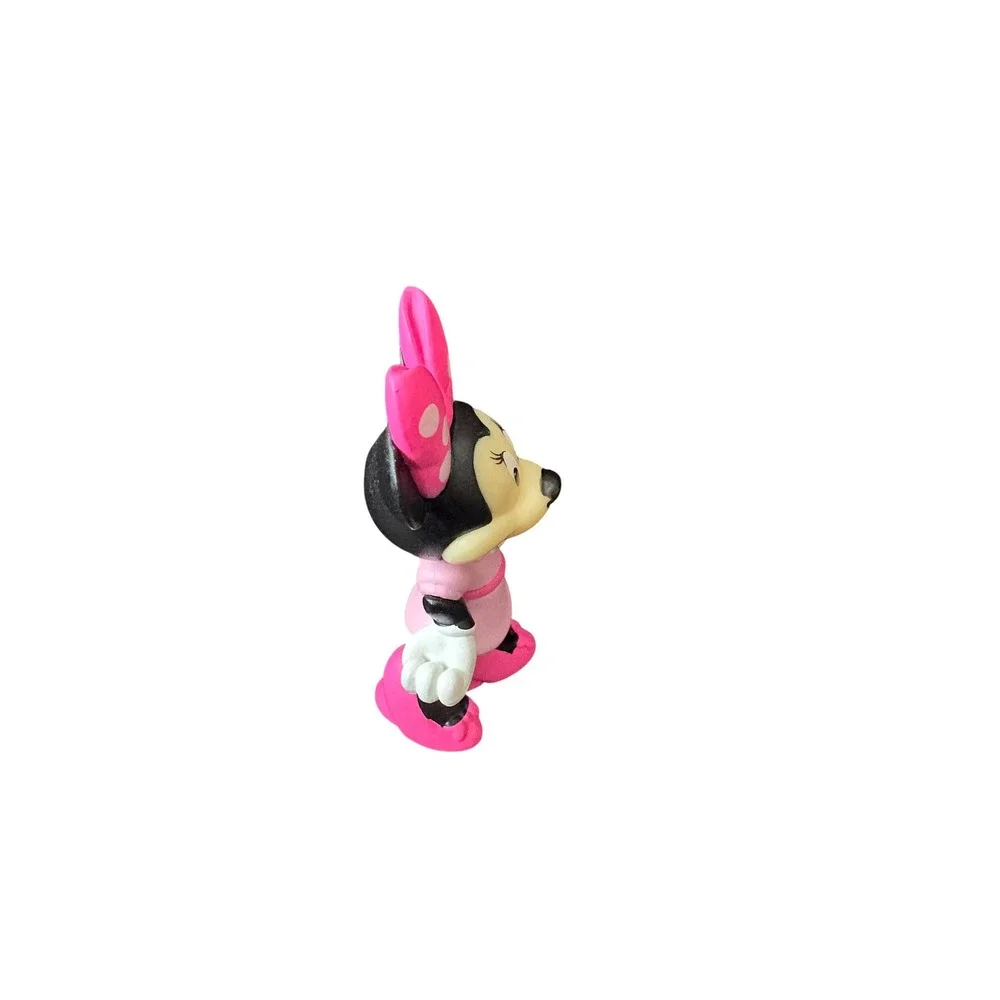 Disney Minnie Mouse PVC Figure Pink Dress Polka Dot Bow Jakks Pacific 2.5